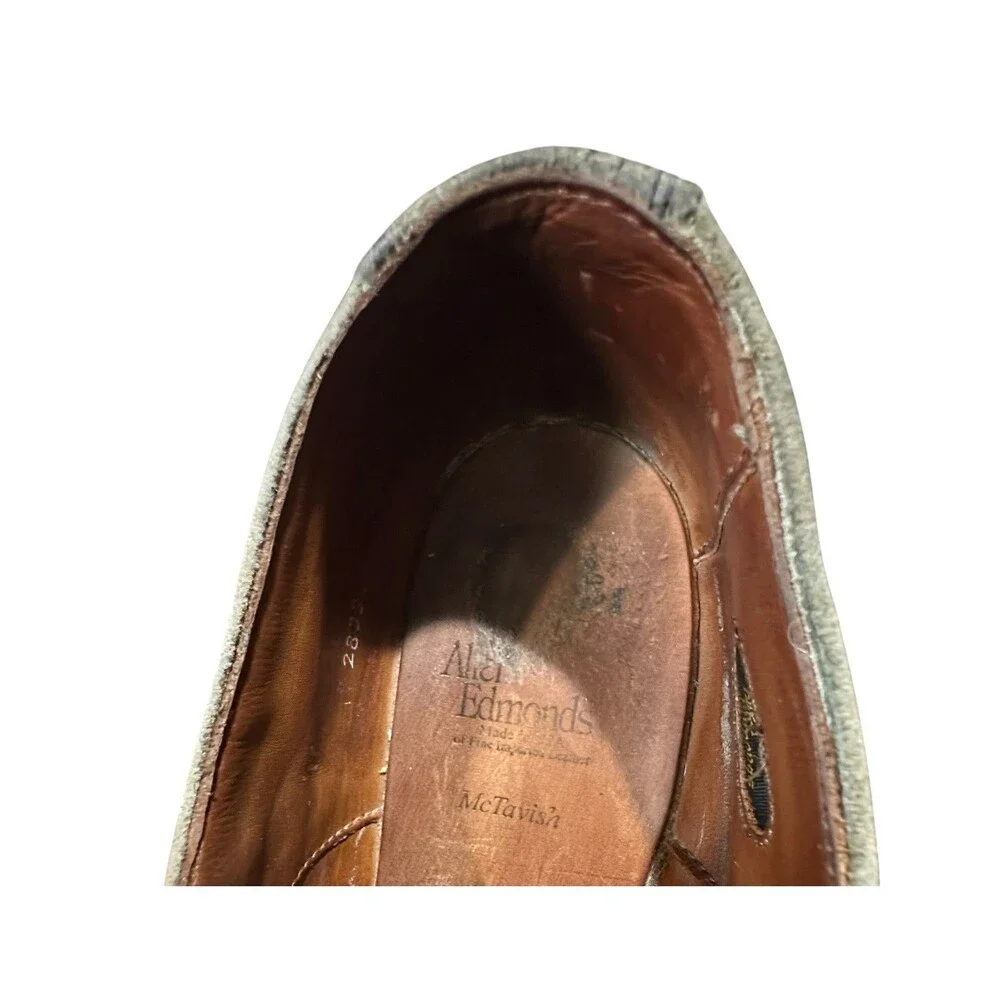 Allen Edmonds McTavish Wingtip Oxford Shoes Mens US 10.5 B Smokey Grey Leather